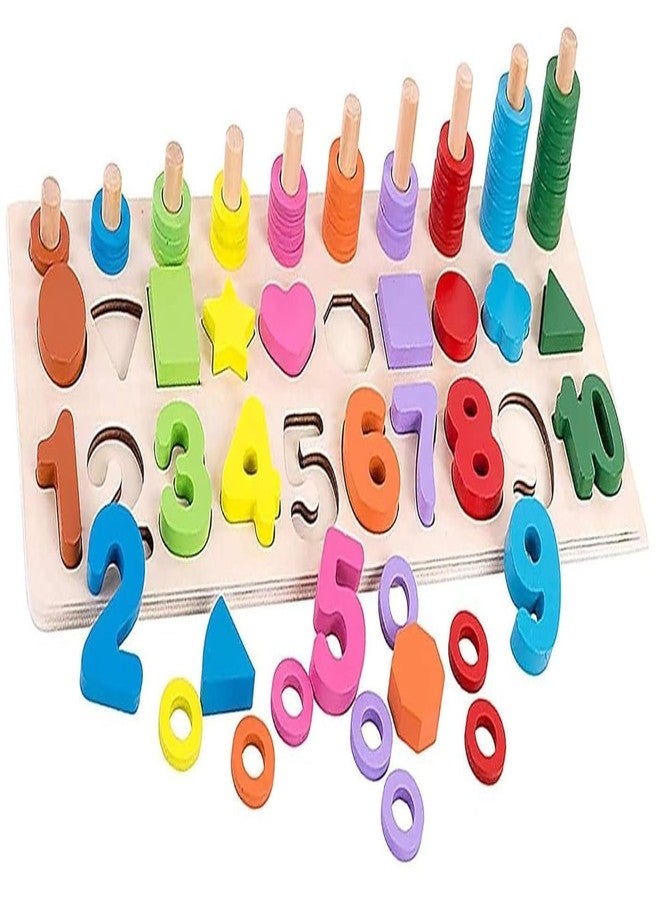 Fun4you-1-10 Counting Board with Shapes & Math Symbols | Educational Wooden Toy for Toddlers & Preschool Kids (2+ Years) Multicoloured - Image 3
